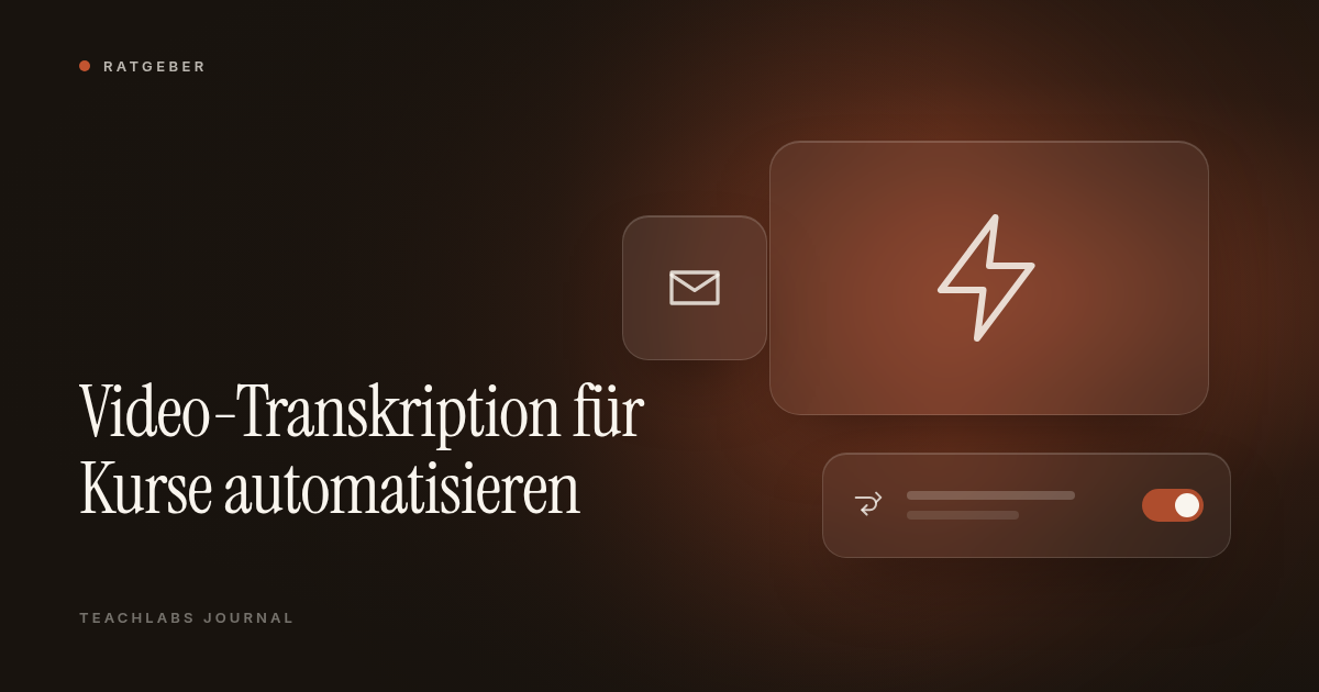 Video-Transkription für Kurse automatisieren